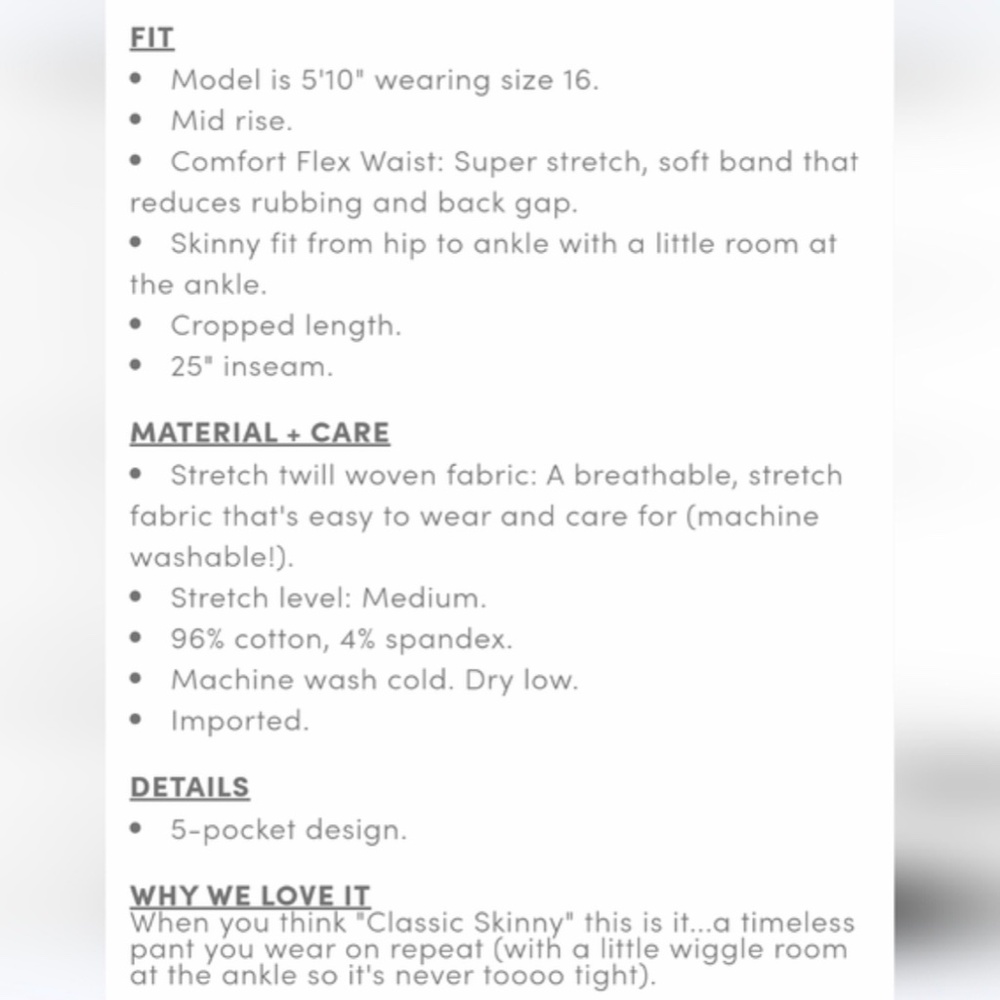 Torrid Pants Aviator Twill Cropped 18 chino Khaki stretch skinny neutral - Picture 9 of 9